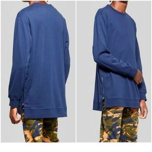 Men's long sleeve side zip pullover T-shirt